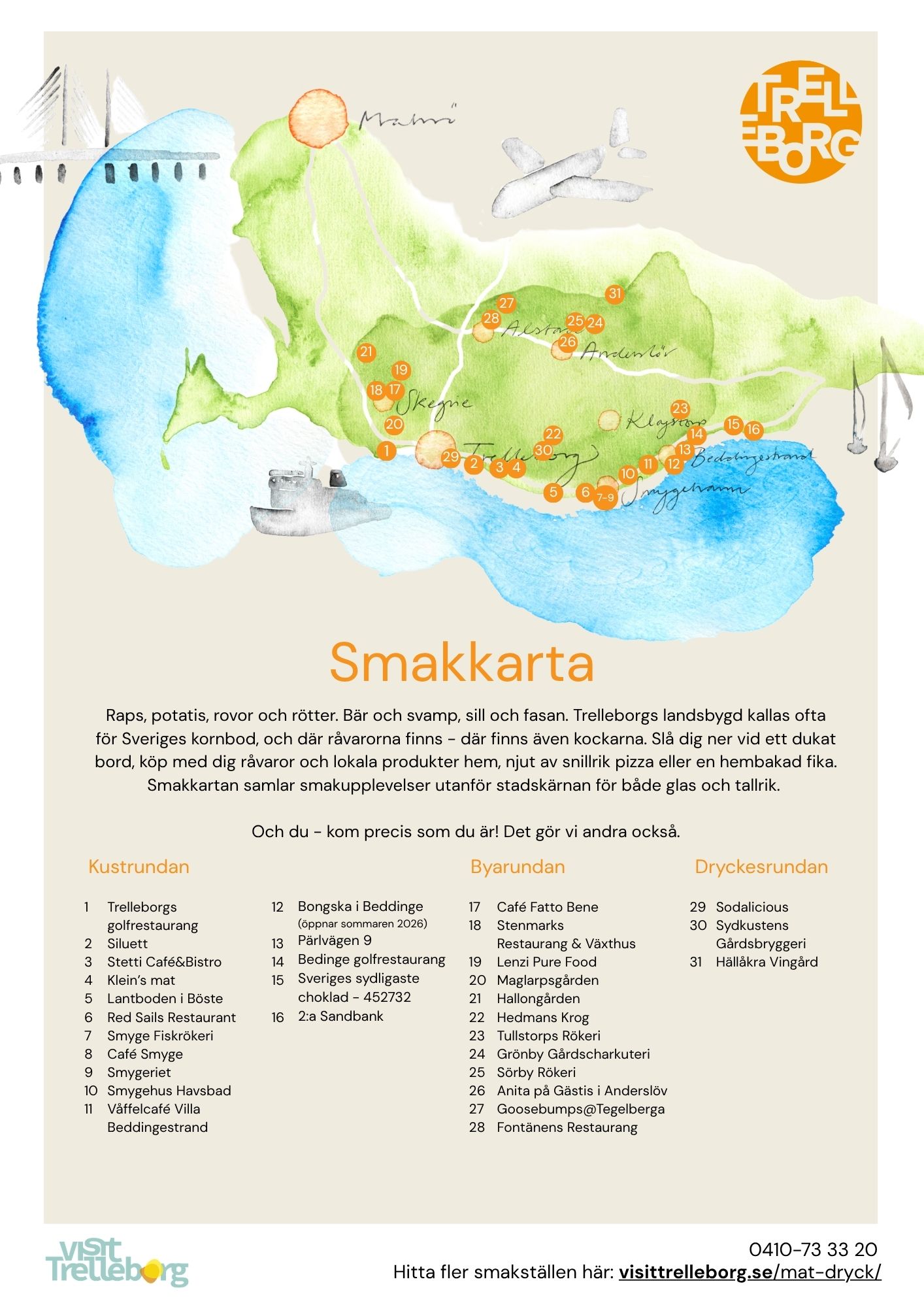 Smakkarta 2026 med matställen i Trelleborg
